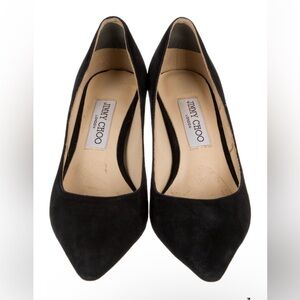 Jimmy Choo Suede Black Stiletto Heels Elegant Design
